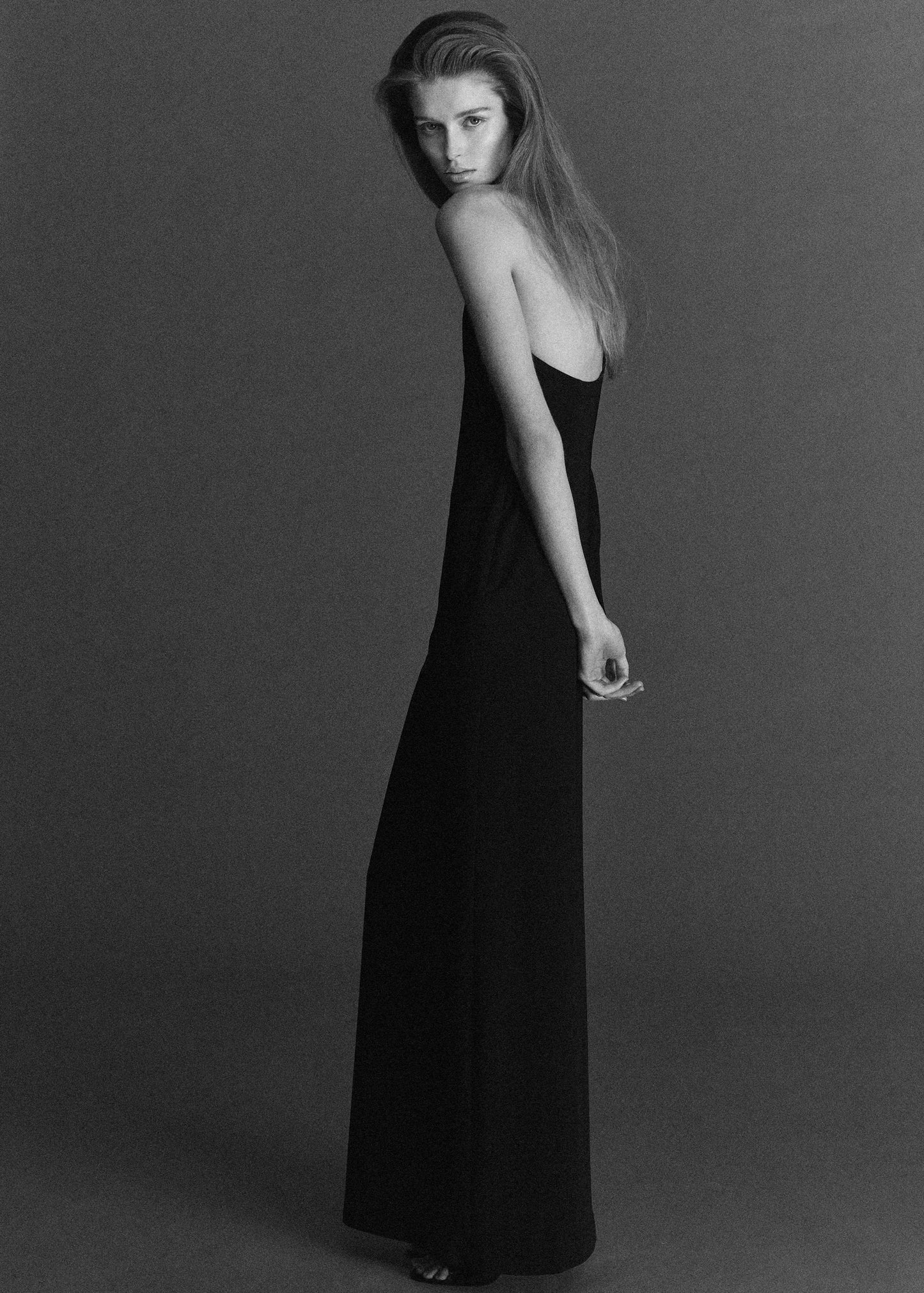 Asymmetrical open-back dress