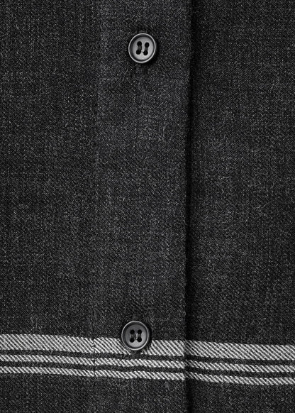 Blouse with check pattern and foulard collar