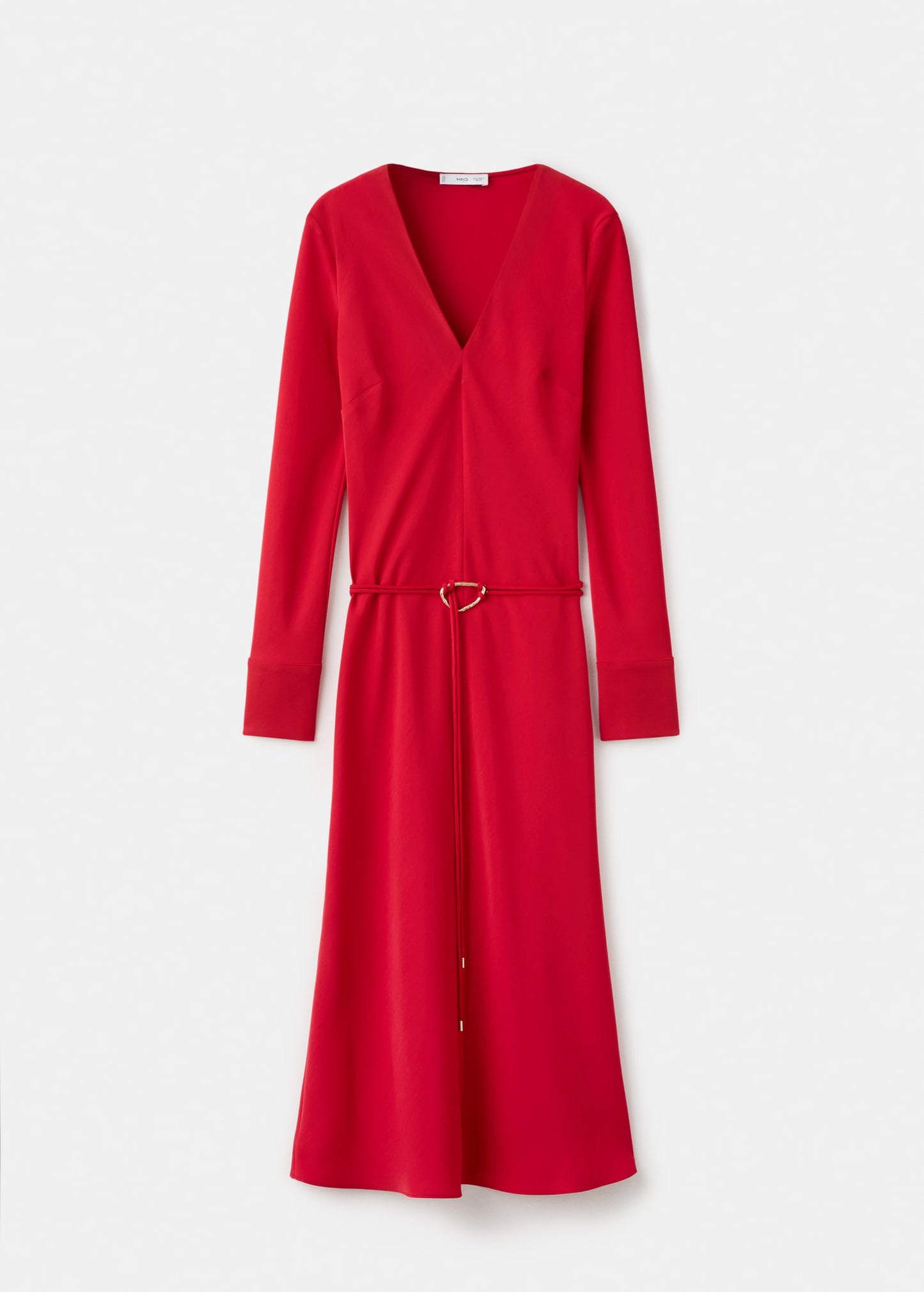 Belted V-neck dress