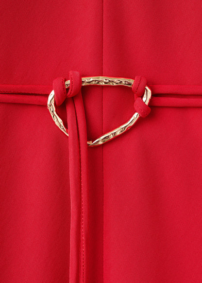 Belted V-neck dress