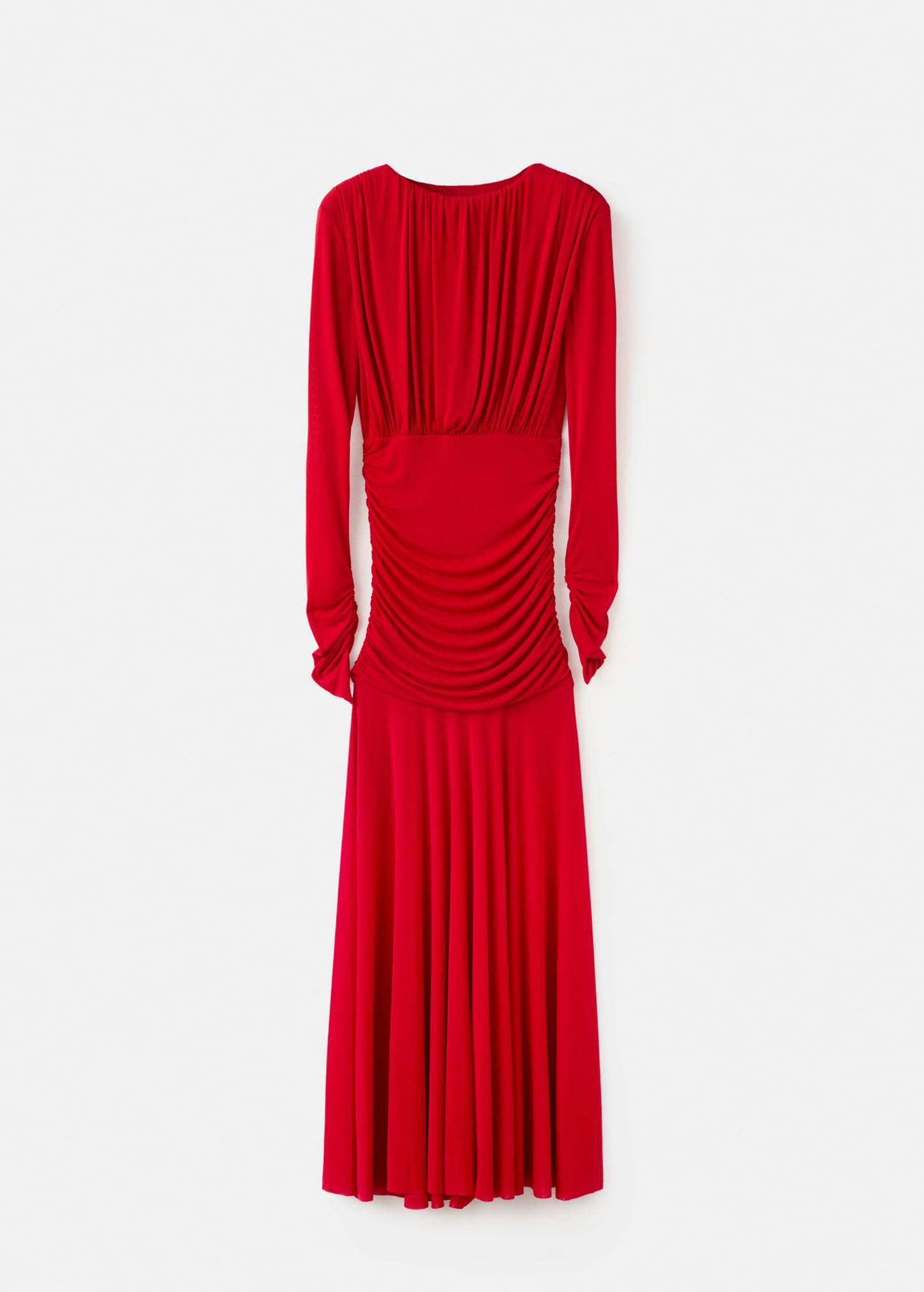 Fine knit dress with draped bodice