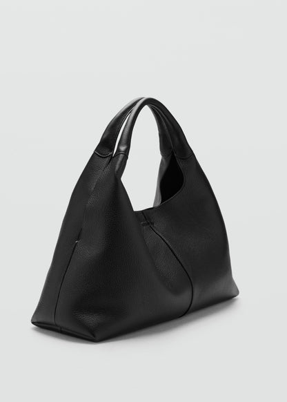 Stitched leather shoulder bag