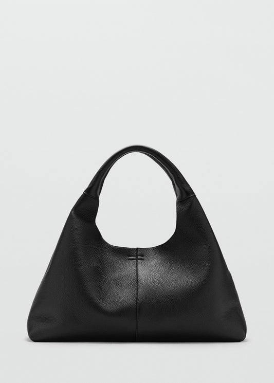 Stitched leather shoulder bag