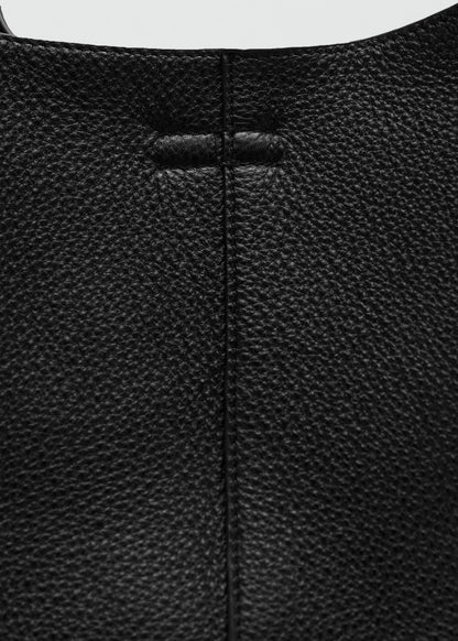 Stitched leather shoulder bag