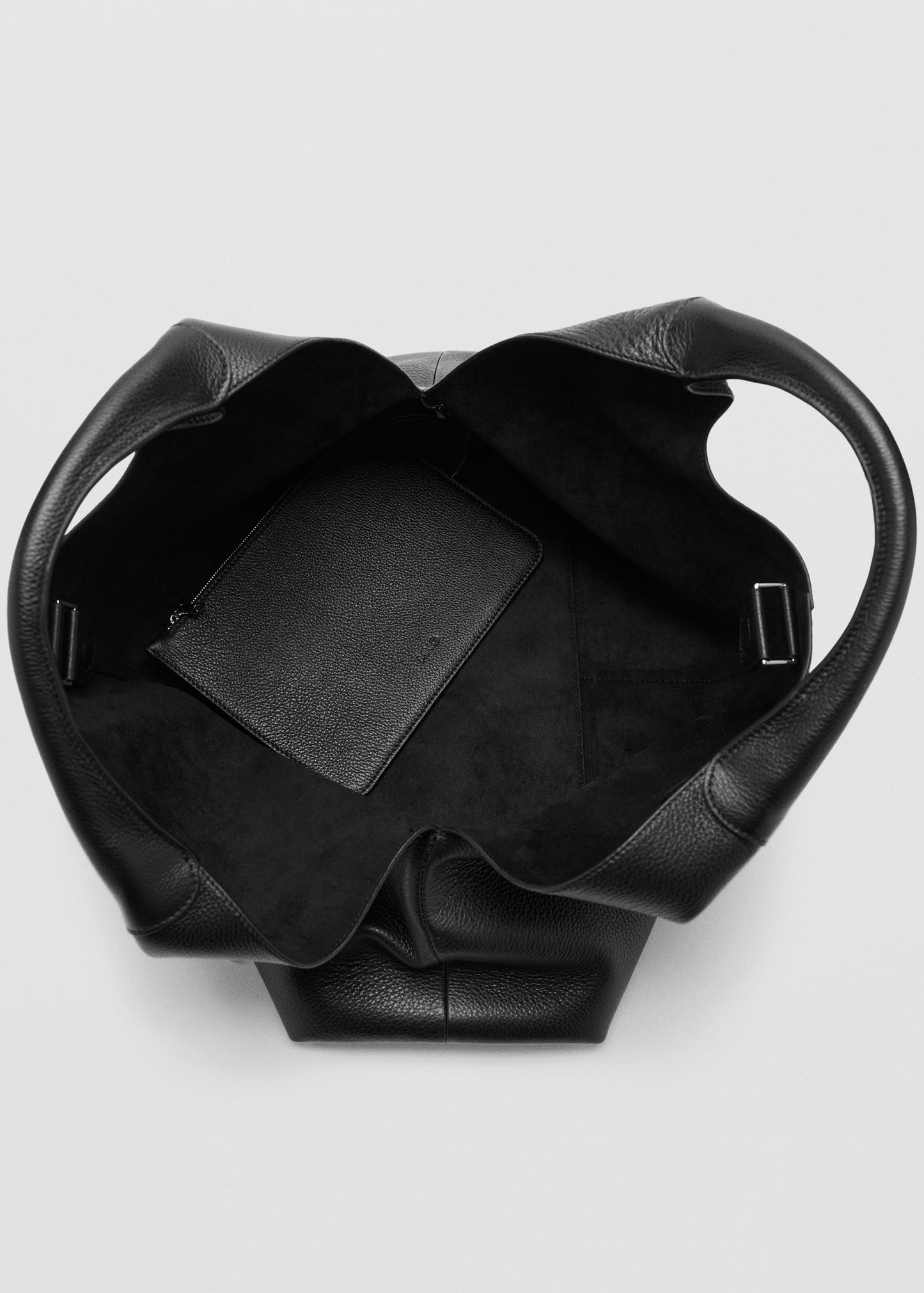 Stitched leather shoulder bag