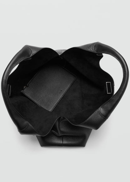 Stitched leather shoulder bag