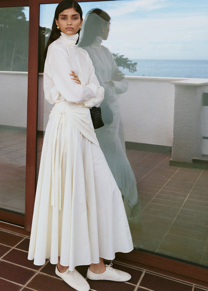 A-line skirt with handkerchief detail