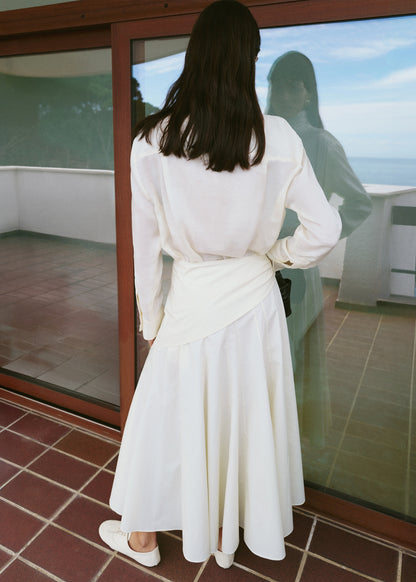 A-line skirt with handkerchief detail