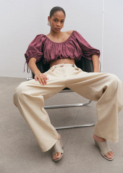 Leather wedge-heel sandals