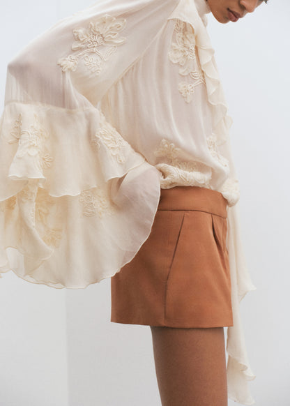 Mini-skirt with pleats