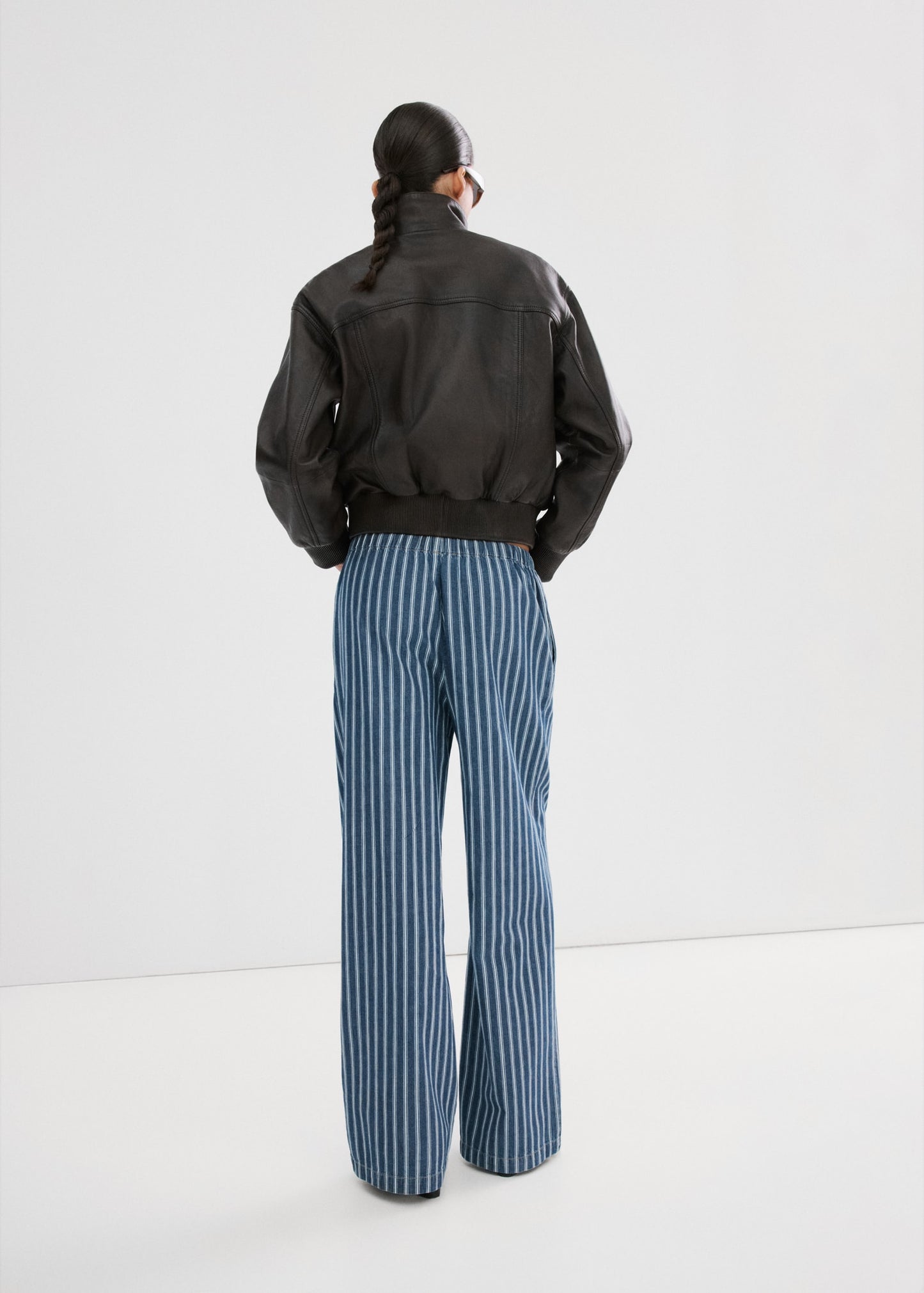 Straight striped trousers