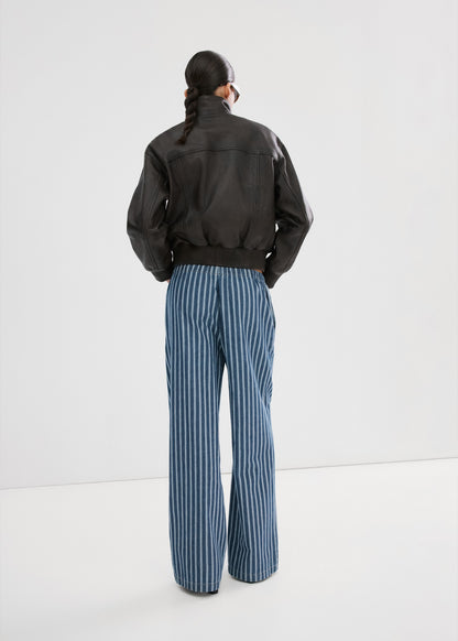 Straight striped trousers