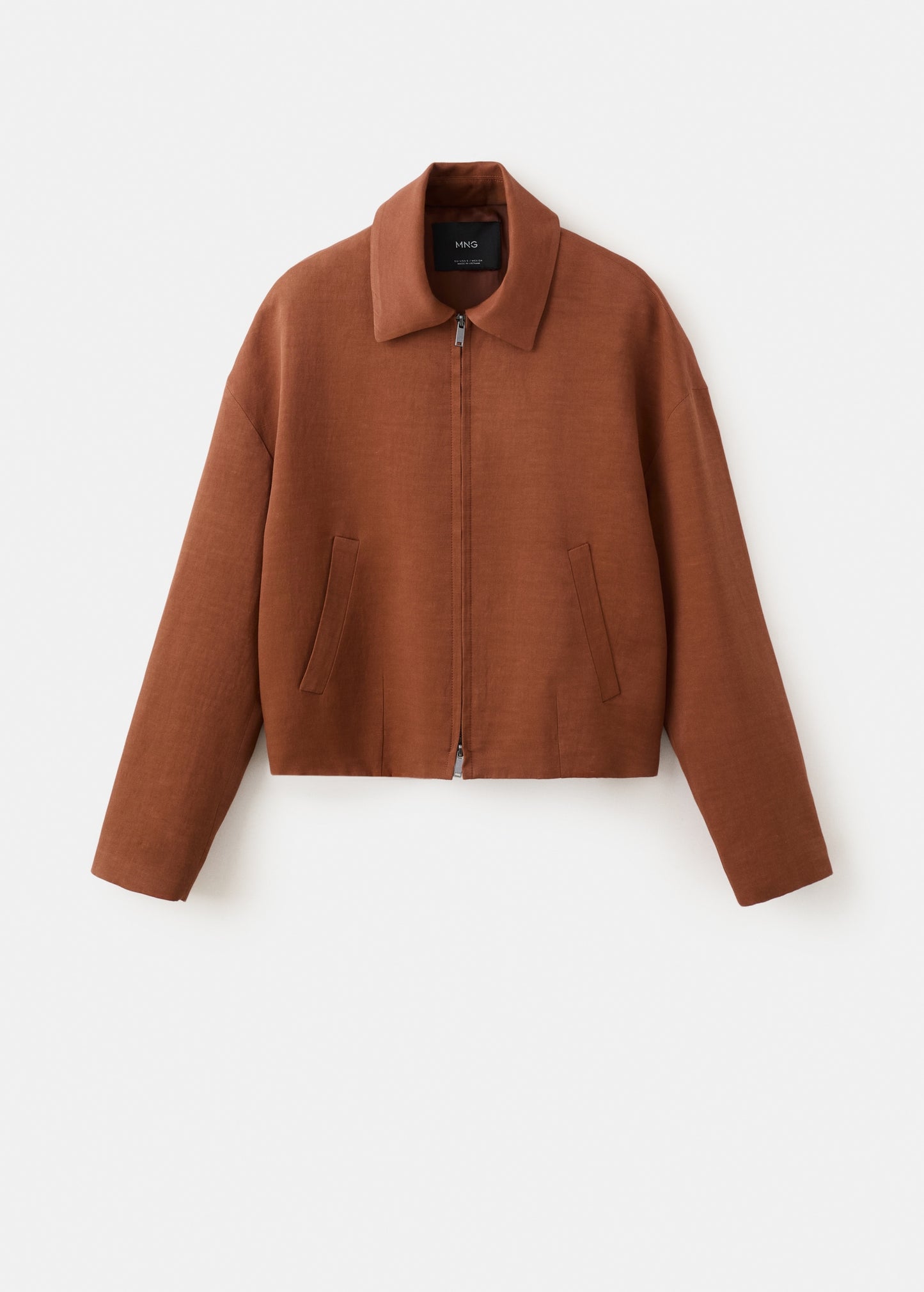 Linen-blend jacket with pockets