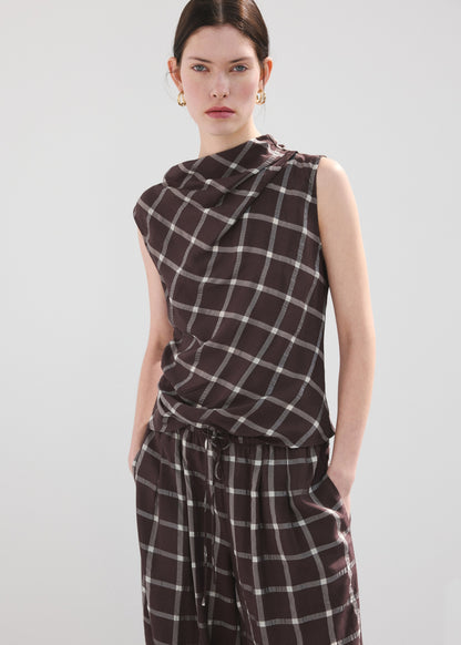 Fitted top with draped neckline