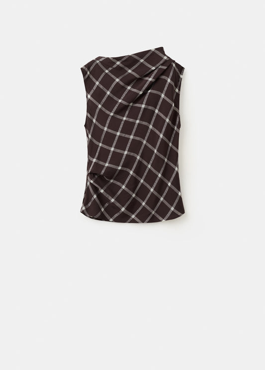 Fitted top with draped neckline