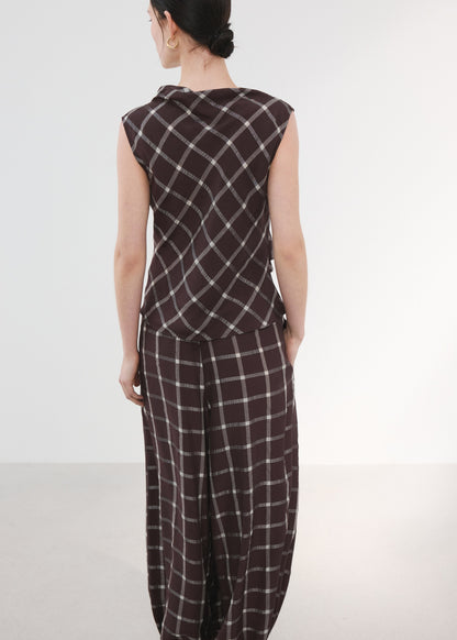 Fitted top with draped neckline