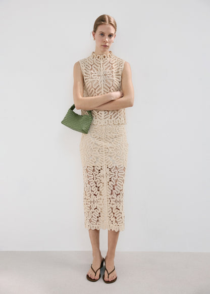 Openwork knitted skirt