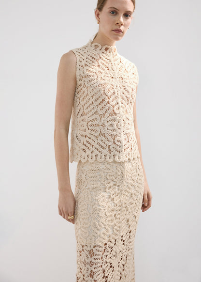 Openwork knitted skirt