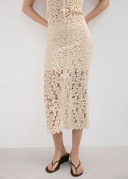 Openwork knitted skirt