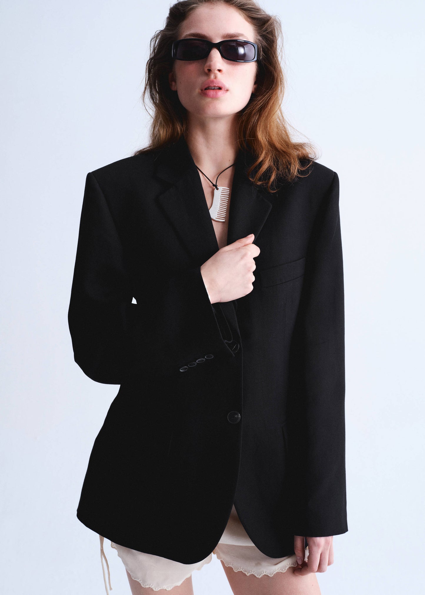 Fitted suit blazer
