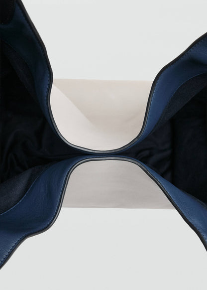 Bicolour leather shoulder bag