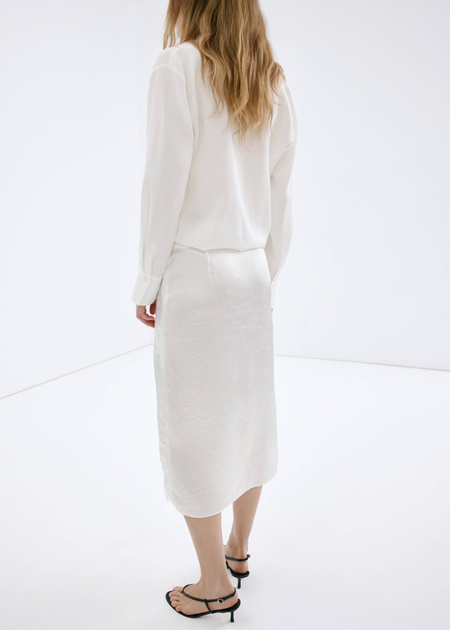 Satin lace skirt