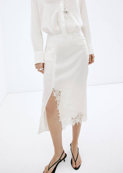 Satin lace skirt