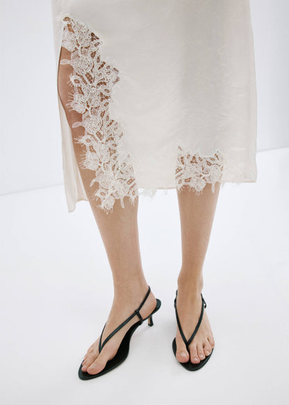 Satin lace skirt