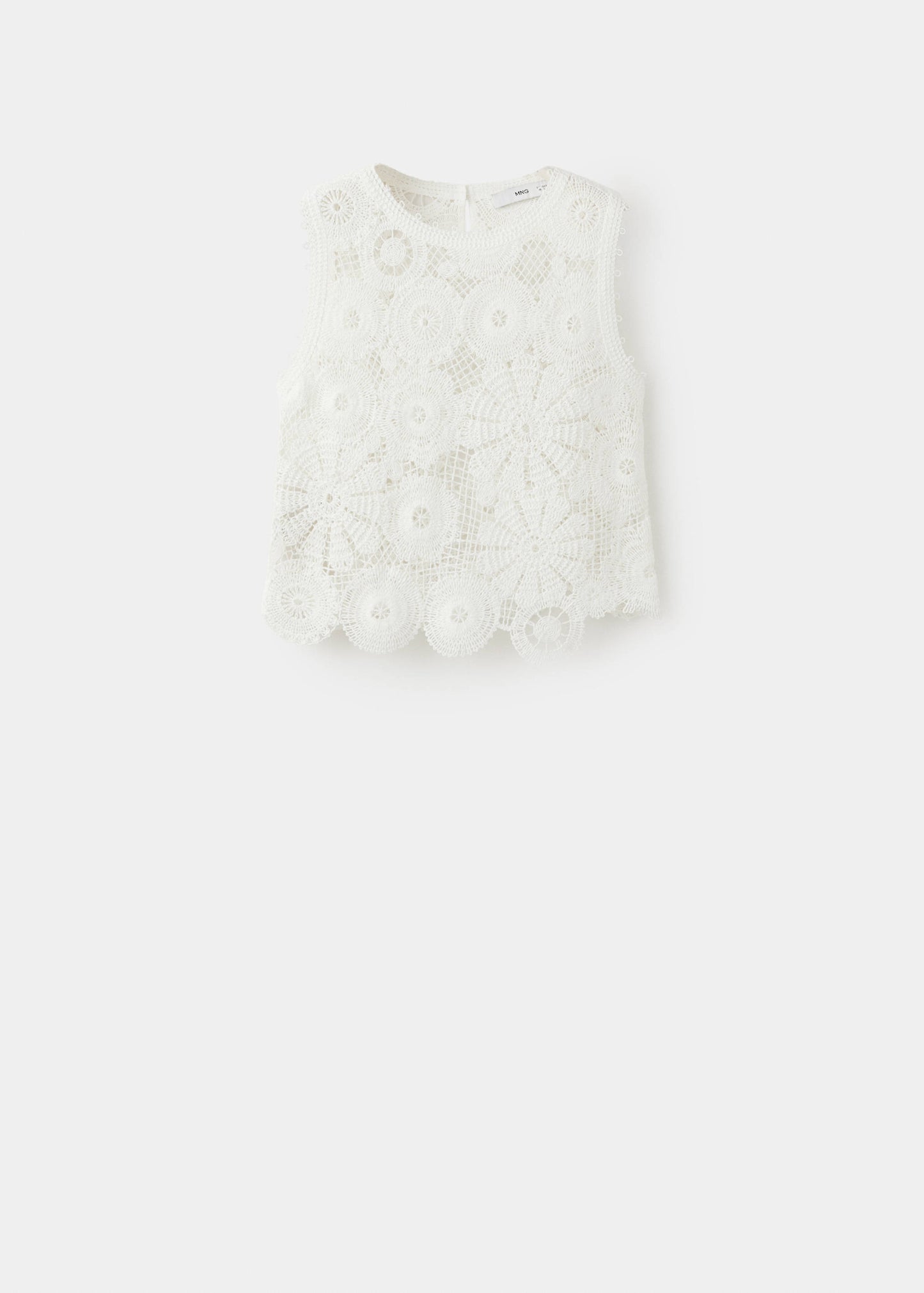 Embroidered top with openwork details