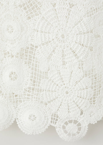 Embroidered top with openwork details