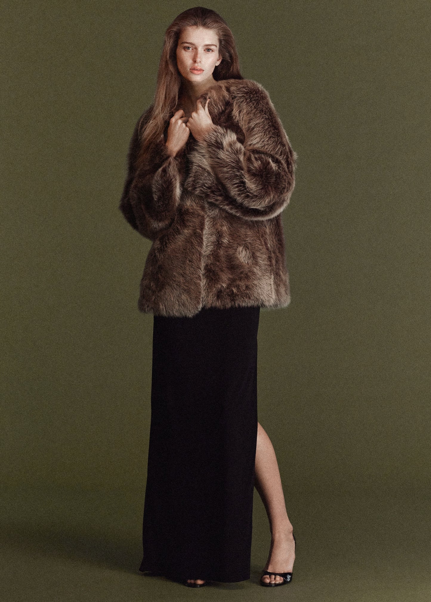 Reversible fur coat