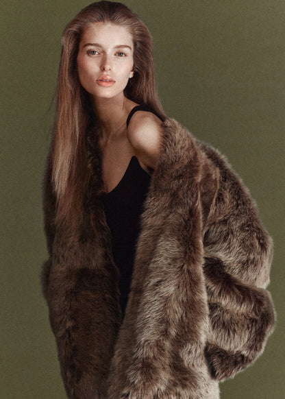 Reversible fur coat