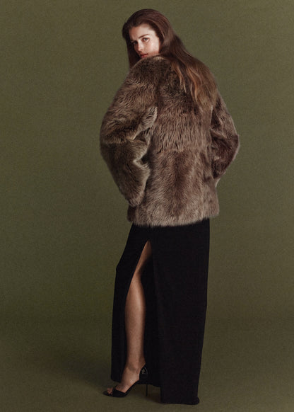 Reversible fur coat