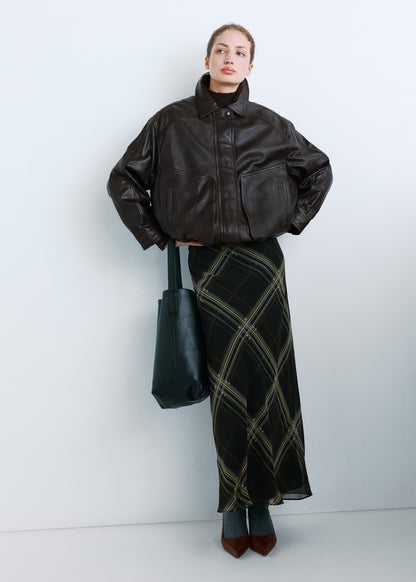 Oversized leather jacket