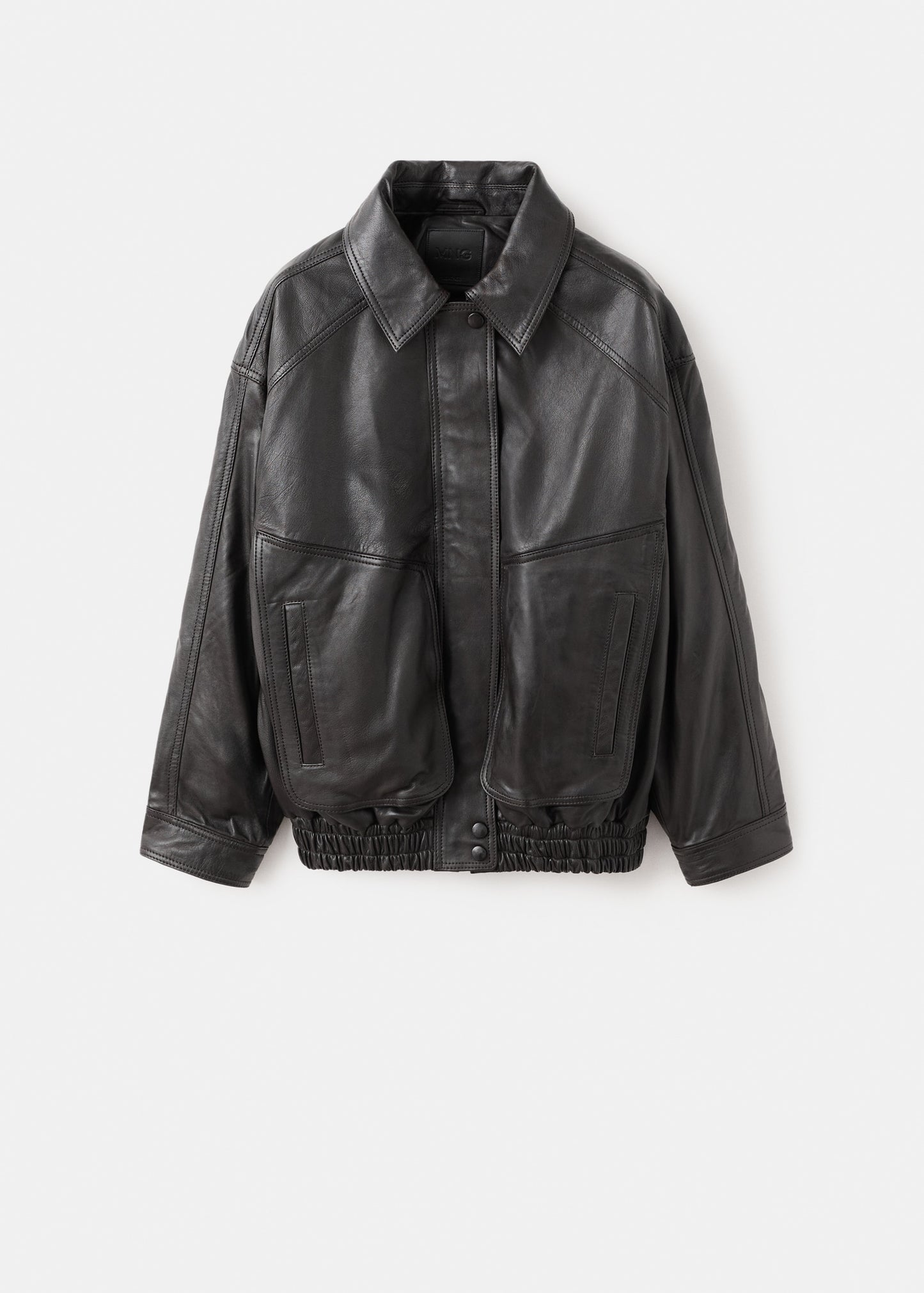 Oversized leather jacket