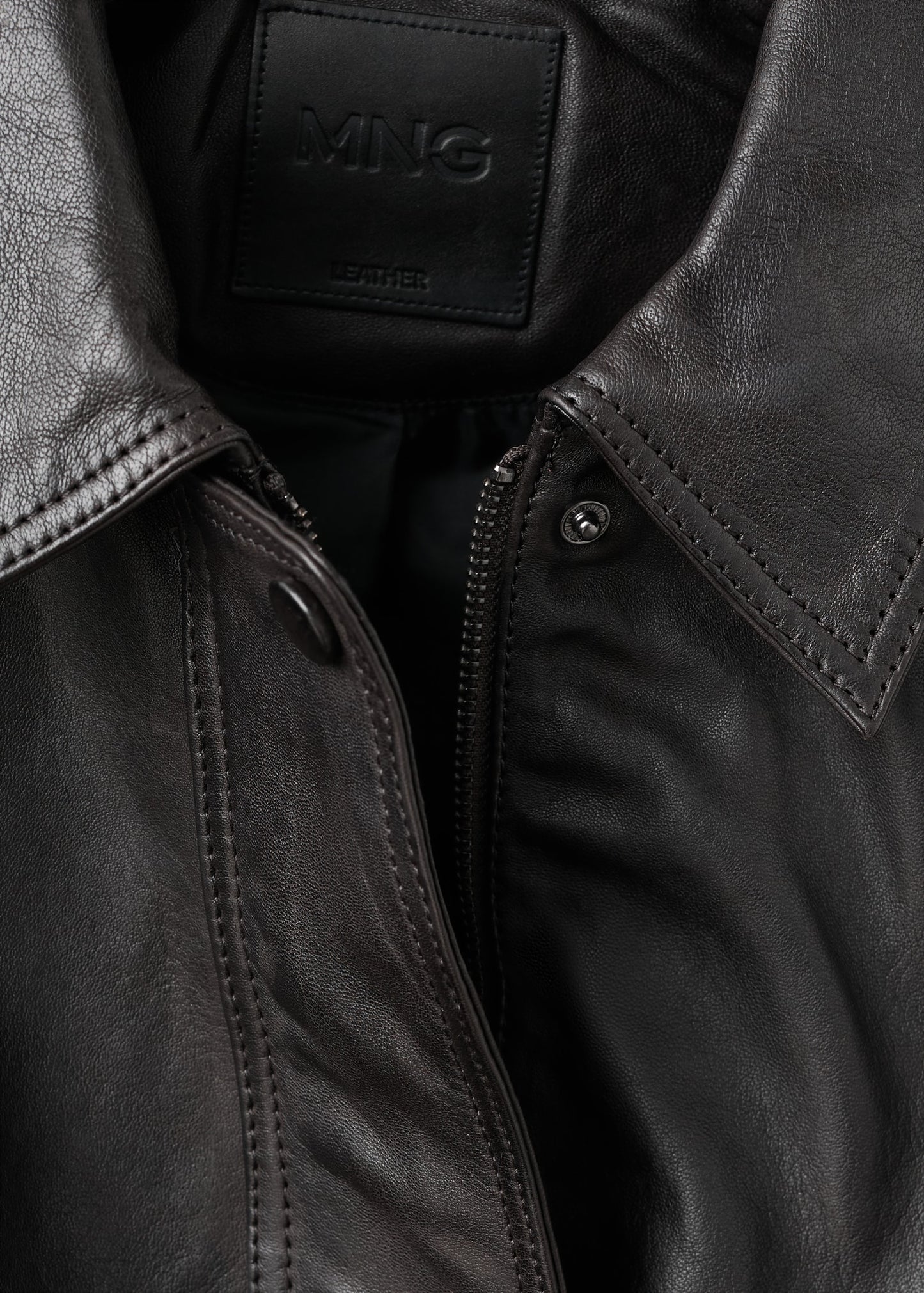 Oversized leather jacket