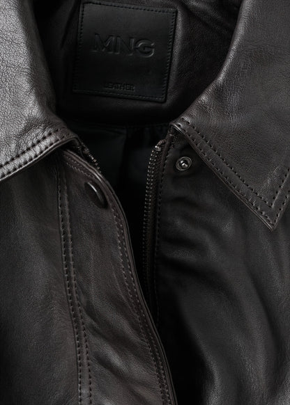 Oversized leather jacket