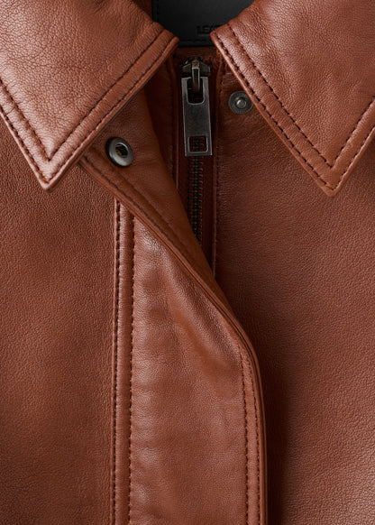 Oversized leather jacket