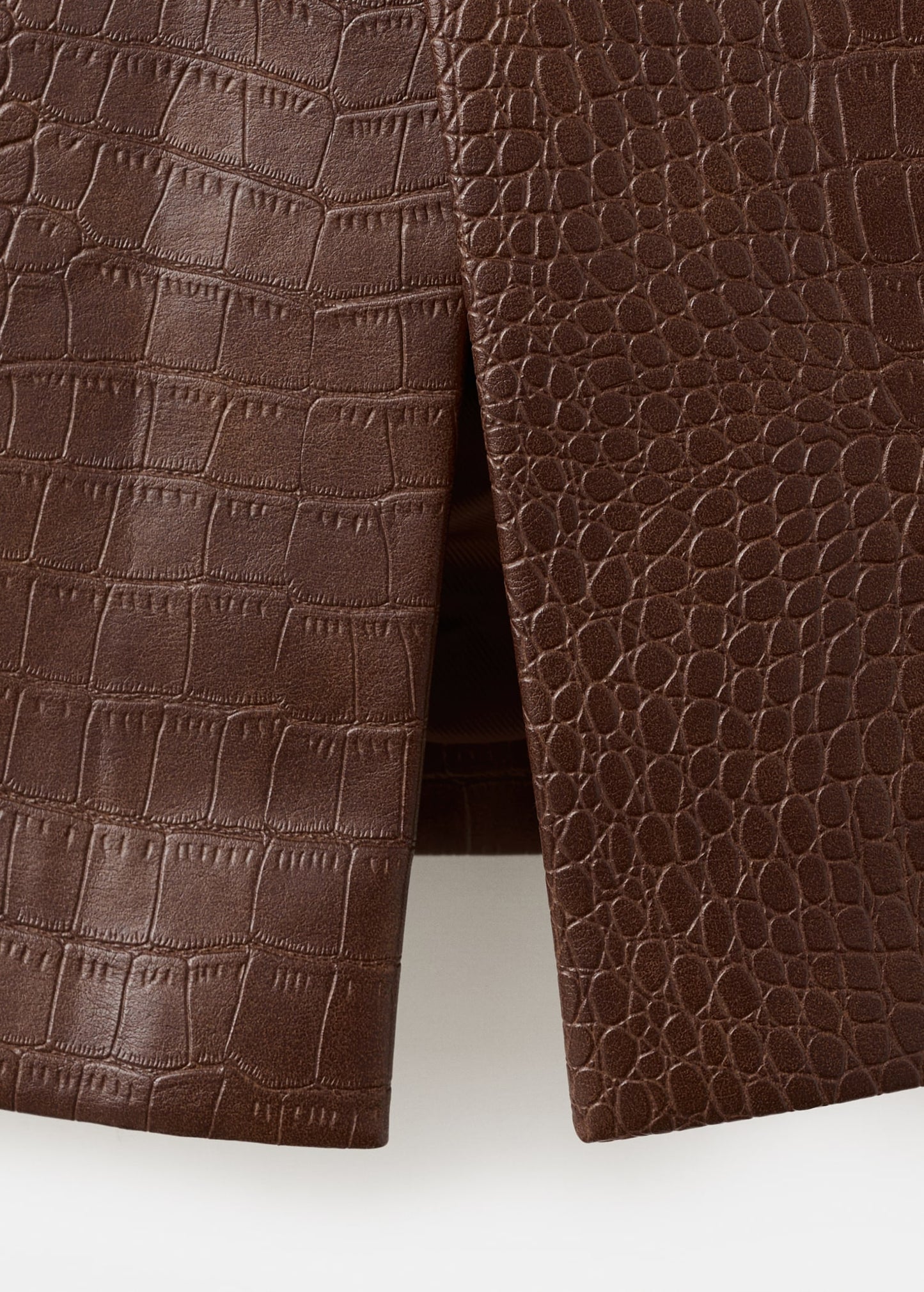 Croc-effect midi-skirt