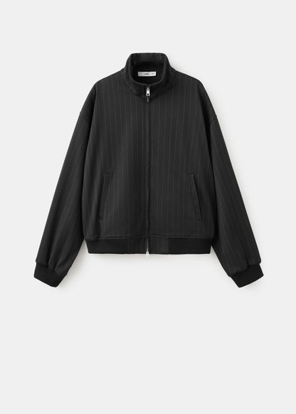 Pinstripe bomber jacket