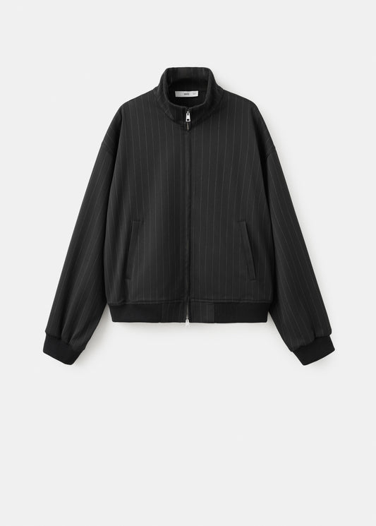 Pinstripe bomber jacket