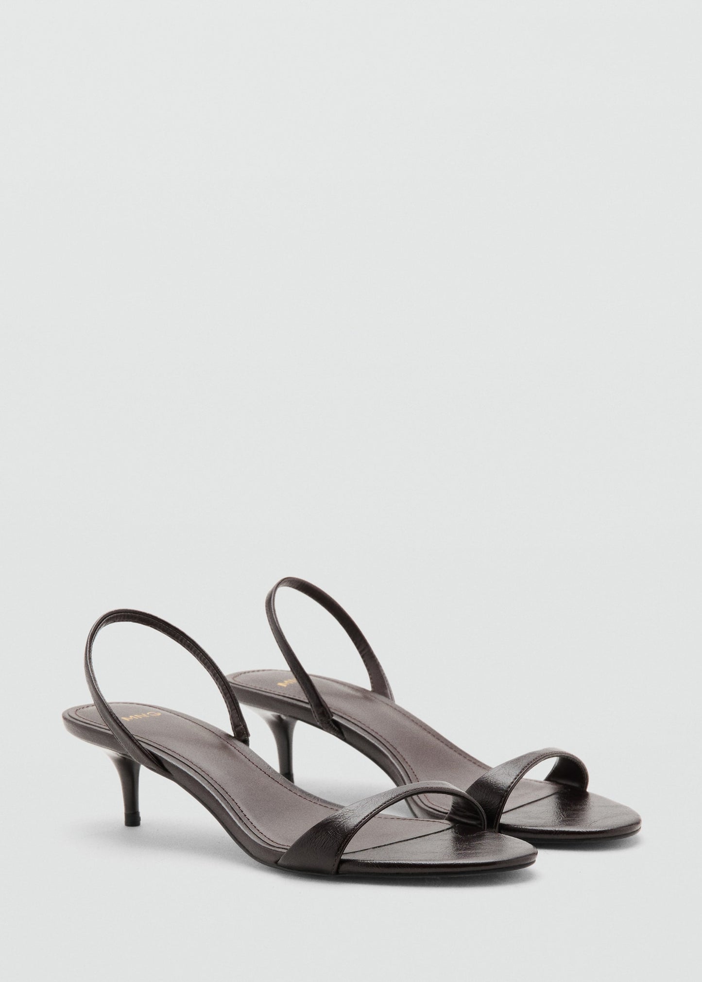 Kitten-heel sandals with strap
