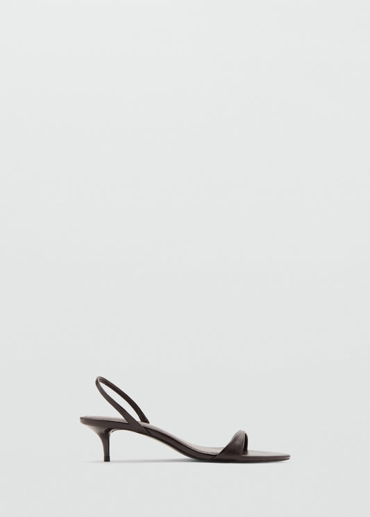 Kitten-heel sandals with strap