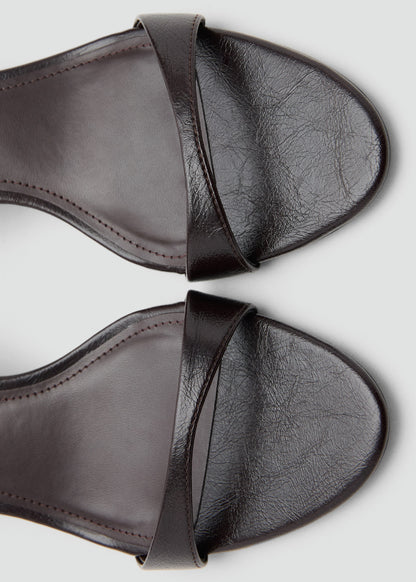 Kitten-heel sandals with strap