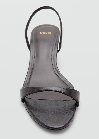 Kitten-heel sandals with strap