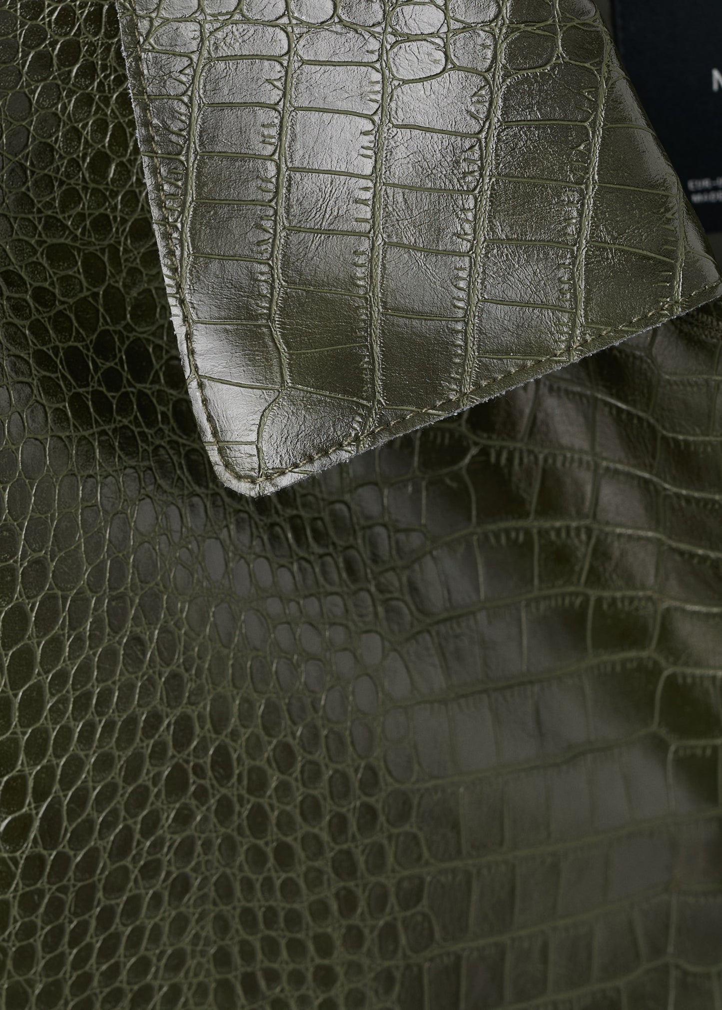 Croc-effect faux leather jacket