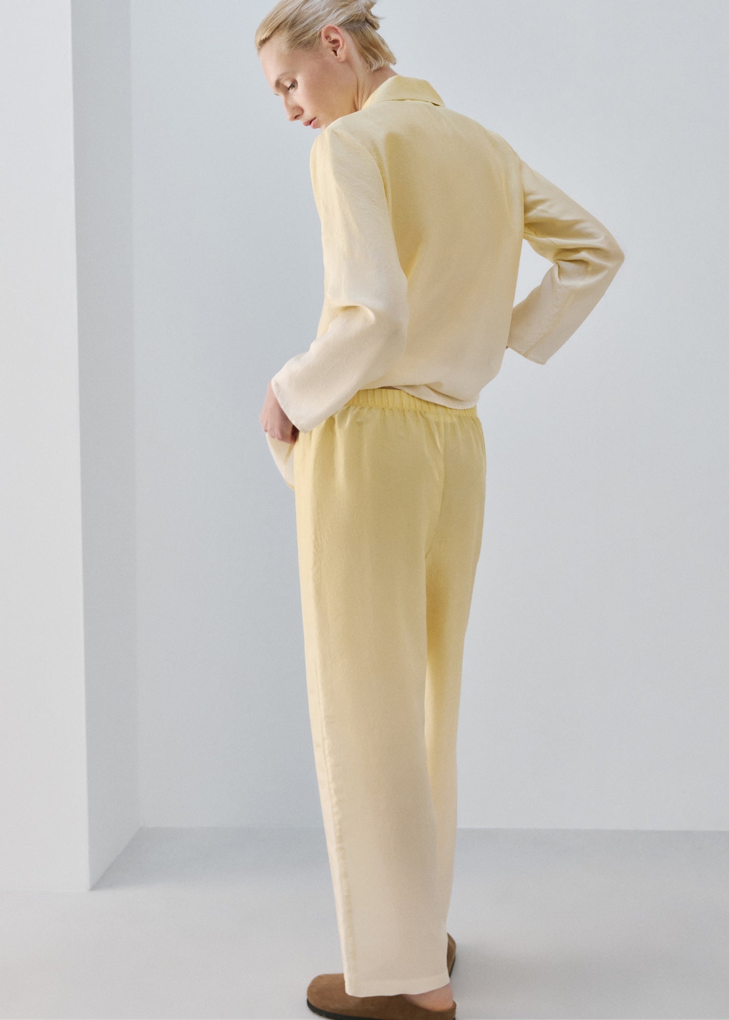 Ombre silk trousers