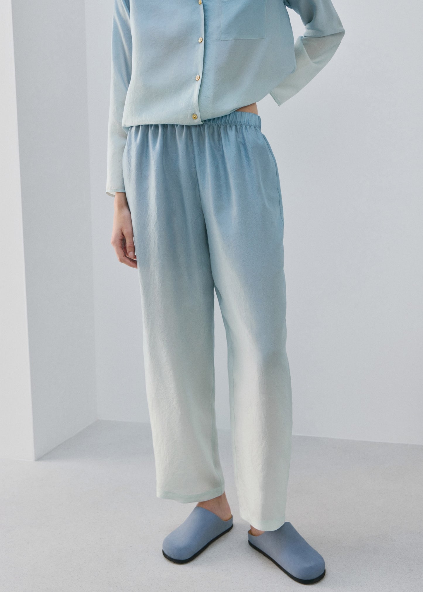 Ombre silk trousers