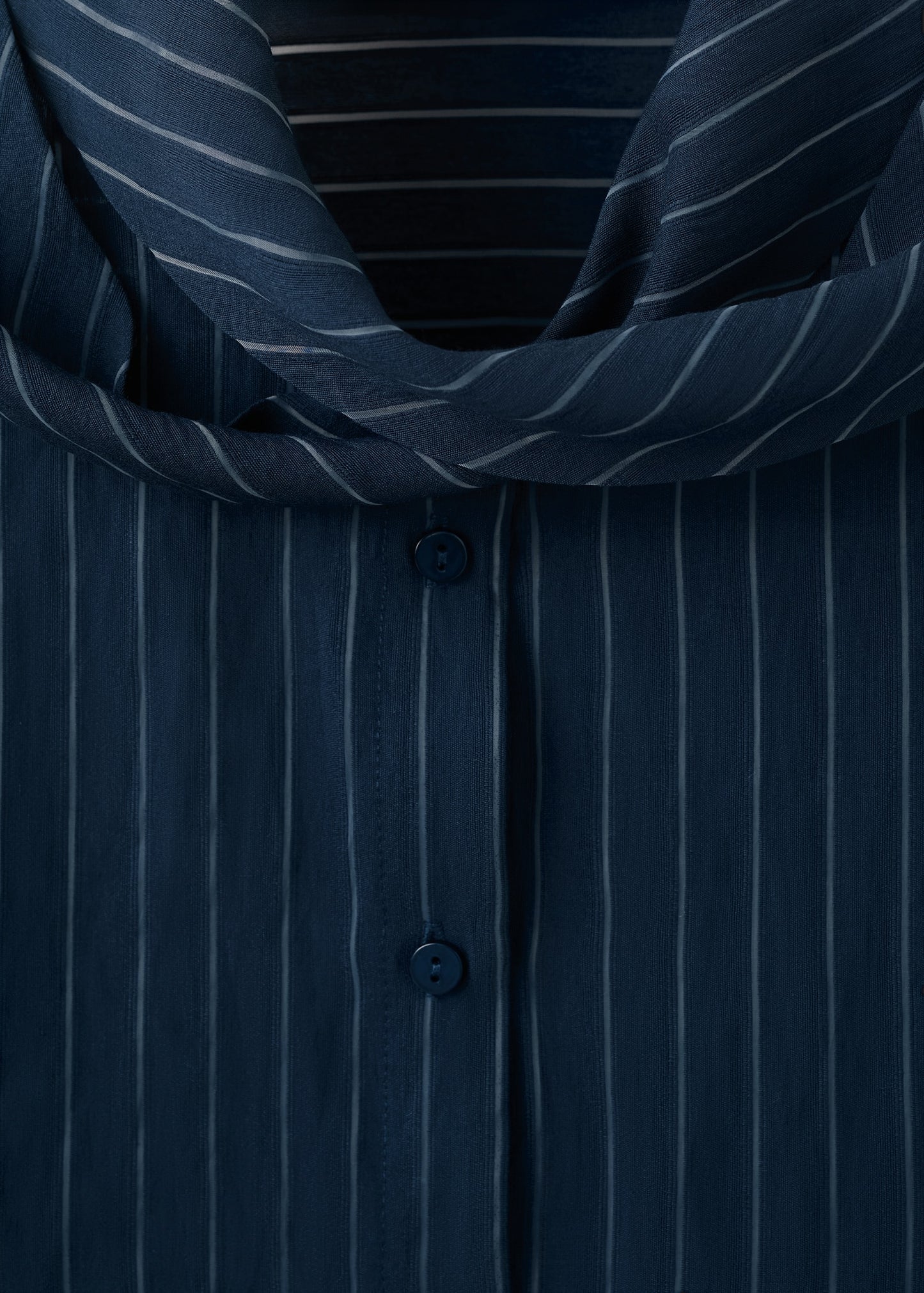 Striped blouse with bow tie neck
