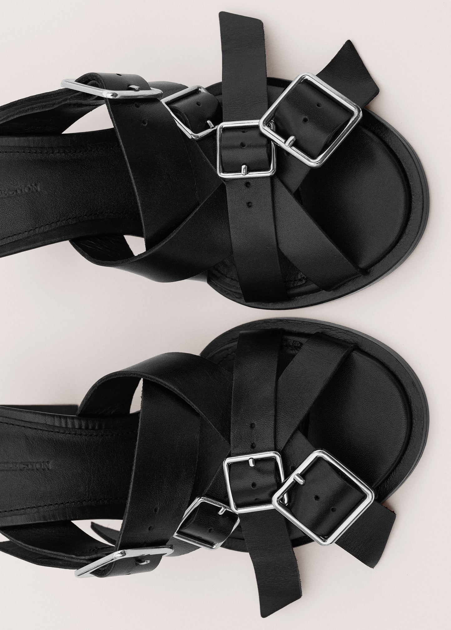 100% leather sandals with buckle straps